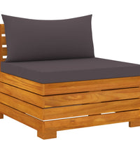 4-Sitzer-Gartensofa mit Kissen Massivholz Akazie