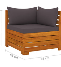 4-Sitzer-Gartensofa mit Kissen Massivholz Akazie