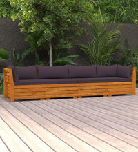 4-Sitzer-Gartensofa mit Kissen Massivholz Akazie