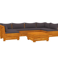 7-tlg. Garten-Lounge-Set mit Kissen Massivholz Akazie