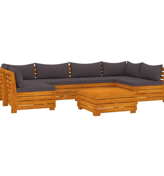 7-tlg. Garten-Lounge-Set mit Kissen Massivholz Akazie
