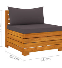 7-tlg. Garten-Lounge-Set mit Kissen Massivholz Akazie