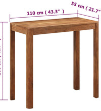 Bartisch Massivholz Akazie Honigfarbenes Finish 110x55x106 cm