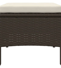 Gartensofa 2-Sitzer mit Tisch und Hockern Braun Poly Rattan