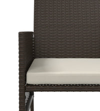 Gartensofa 2-Sitzer mit Tisch und Hockern Braun Poly Rattan