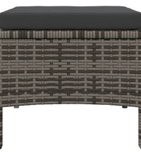 Gartensofa 2-Sitzer mit Tisch und Hockern Grau Poly Rattan