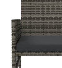 Gartensofa 2-Sitzer mit Tisch und Hockern Grau Poly Rattan