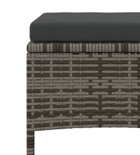 Gartensofa 2-Sitzer mit Tisch und Hockern Grau Poly Rattan