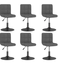 Esszimmerstühle 6 Stk. Drehbar Dunkelgrau Samt