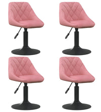 Esszimmerstühle 4 Stk. Drehbar Rosa Samt