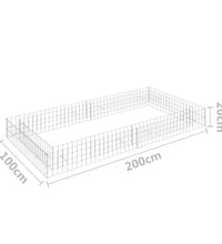 vidaXL Gabionen-Hochbeet Verzinkter Stahl 200x100x20 cm