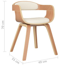 Esszimmerstühle 2 Stk. Creme Bugholz und Kunstleder