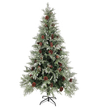 Weihnachtsbaum mit Beleuchtung und Kiefernzapfen 195 cm PVC&PE