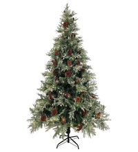 Weihnachtsbaum mit Beleuchtung und Kiefernzapfen 195 cm PVC&PE