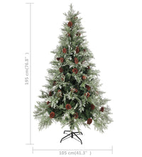 Weihnachtsbaum mit Beleuchtung und Kiefernzapfen 195 cm PVC&PE