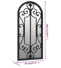 Gartenspiegel Schwarz 100x45 cm Eisen