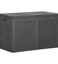 Garten-Aufbewahrungsbox 180 L Schwarz PP Rattan