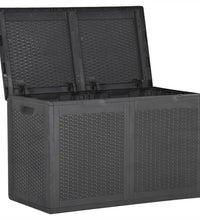 Garten-Aufbewahrungsbox 180 L Schwarz PP Rattan