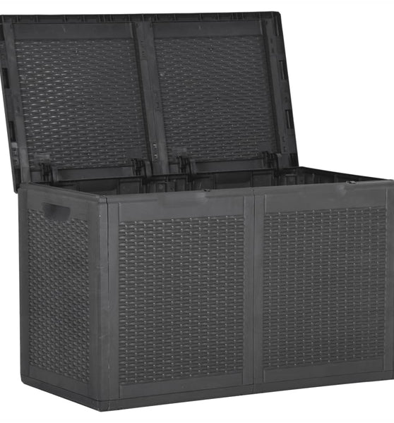 Garten-Aufbewahrungsbox 180 L Schwarz PP Rattan