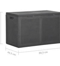 Garten-Aufbewahrungsbox 180 L Schwarz PP Rattan