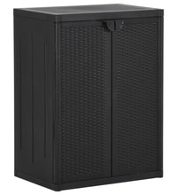 Gartenschrank Schwarz 65x45x88 cm PP Rattan-Optik