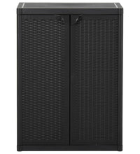 Gartenschrank Schwarz 65x45x88 cm PP Rattan-Optik