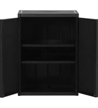 Gartenschrank Schwarz 65x45x88 cm PP Rattan-Optik