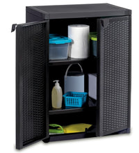 Gartenschrank Schwarz 65x45x88 cm PP Rattan-Optik