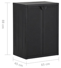 Gartenschrank Schwarz 65x45x88 cm PP Rattan-Optik