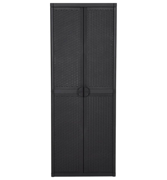 Gartenschrank Schwarz 65x45x172 cm PP Rattan