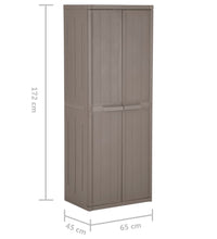 Gartenschrank Braun 65x45x172 cm PP Holz-Optik