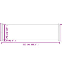 Seitenmarkise Ausziehbar 180x600 cm Braun