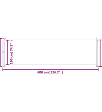 Seitenmarkise Ausziehbar 200x600 cm Blau