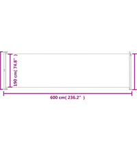 Seitenmarkise Ausziehbar 200x600 cm Rot