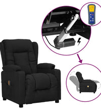 Massagesessel mit Aufstehhilfe Schwarz Stoff