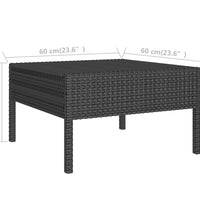 7-tlg. Garten-Lounge-Set mit Auflagen Poly Rattan Schwarz