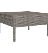 10-tlg. Garten-Lounge-Set mit Auflagen Poly Rattan Grau