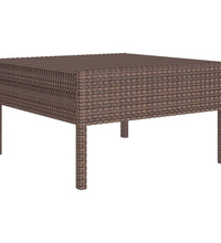 11-tlg. Garten-Lounge-Set mit Auflagen Poly Rattan Braun