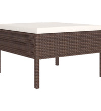 11-tlg. Garten-Lounge-Set mit Auflagen Poly Rattan Braun