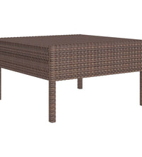 11-tlg. Garten-Lounge-Set mit Auflagen Poly Rattan Braun