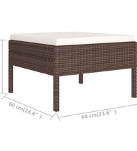 11-tlg. Garten-Lounge-Set mit Auflagen Poly Rattan Braun