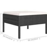 11-tlg. Garten-Lounge-Set mit Auflagen Poly Rattan Schwarz