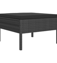 11-tlg. Garten-Lounge-Set mit Auflagen Poly Rattan Schwarz