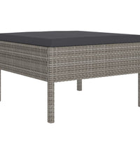 11-tlg. Garten-Lounge-Set mit Auflagen Poly Rattan Grau