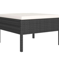 11-tlg. Garten-Lounge-Set mit Auflagen Poly Rattan Schwarz