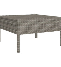 11-tlg. Garten-Lounge-Set mit Auflagen Poly Rattan Grau