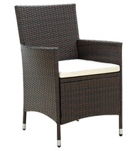 7-tlg. Garten-Essgruppe mit Auflagen Poly Rattan Braun