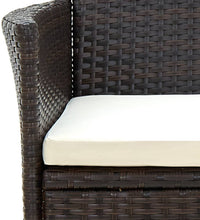 7-tlg. Garten-Essgruppe mit Auflagen Poly Rattan Braun