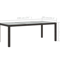 7-tlg. Garten-Essgruppe mit Auflagen Poly Rattan Braun