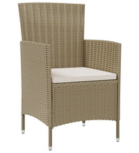 9-tlg. Garten-Essgruppe mit Kissen Poly Rattan Beige